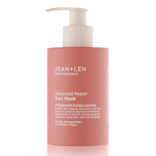 Jean & Len 2in1 Mask Professional Advanced Repair, reparierende Haarmaske für trockenes & geschädigtes Haar, nährt es intensiv, für weniger Haarbruch, geeignet als Rinse-Off & Leave-In, vegan 200 ml