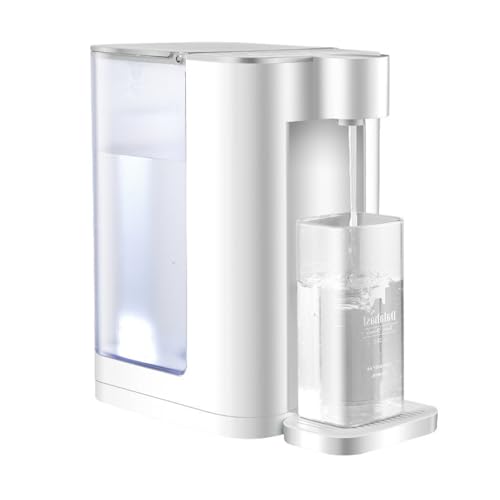 JVSURF 3L Instant Hot Water Dispenser with 5 Temperature Presets, 2000W Fast Boil, 2 Water Volume Choices with LED Light, Energy-Efficient, Digital Touch Screen, White