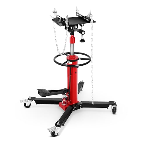 Transmission Jack 1100LBS Capacity, Hydraulic Telescoping Transmission Jack with Foot Pedal & 360°
