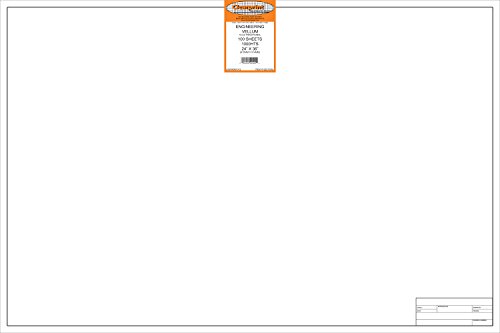 Clearprint Vellum Sheets With Engineer Title Block, 24X36 Inches, 16 Lb., 60 Gsm, 1000H 100% Cotton, 100 Sheets/Pack, Translucent White (10221528) #TOP2