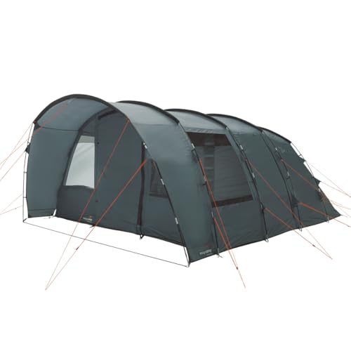 Easy Camp Skarvan 6 Tunnel Tent, 6 Person Family Camping, 74 x 32 cm Pack Size, 21 kg, WeatherGuard 3000 Waterproof, Blue