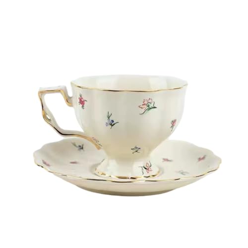 Deronderティーポット 紅茶セット 珈琲急須 ティーカップ おしゃれ コーヒーカップとソーサー カフェ食器 来客用 自宅 女性 ギフト アフタヌーンティー (B)
