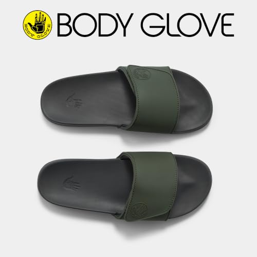 Image of Body Glove Men's Slides, Cushioned Slide-on Sandal Slippers with Padded Adjustable Strap