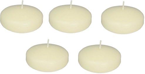 D'light Online Large 3 Inch Floating Candles Bulk Pack for Events, Centerpieces at Weddings, Spa, Pool, Home Décor, for Cylinder Vases, Special Occasions and Holiday Decorations (Ivory, Set of 72)
