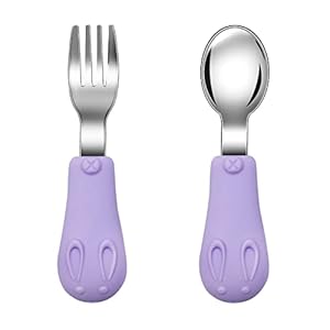Jmbabe TFS Kinderbesteckset Lila Hasenmotiv 2er-Pack