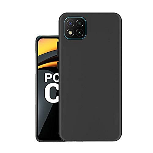 Image of Mobile Back Cover Case for Poco C3 (Silicone Case|CameraProtection|Black SC1510)
