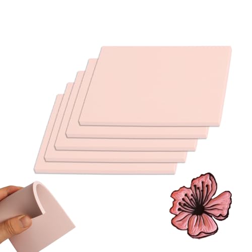 4''x6'' Linoleum Blocks for Printmaking: 5 Pack Pink Rubber Carving Block Stamp Making Kit Linocut Materials & Supplies