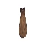 Comfy Hour 8" Polyresin Decorative Kitty Statue Sitting Cat Figurine, Wood Grain Smooth Finish, Brown, Home Décor Collection
