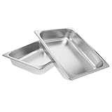 GALPADA Rechteckige Edelstahl Catering Wasserbehälter 2 Stück Spülmaschinenfest für Gastronomie und Buffet mit Dampftisch und Speisenwärmer