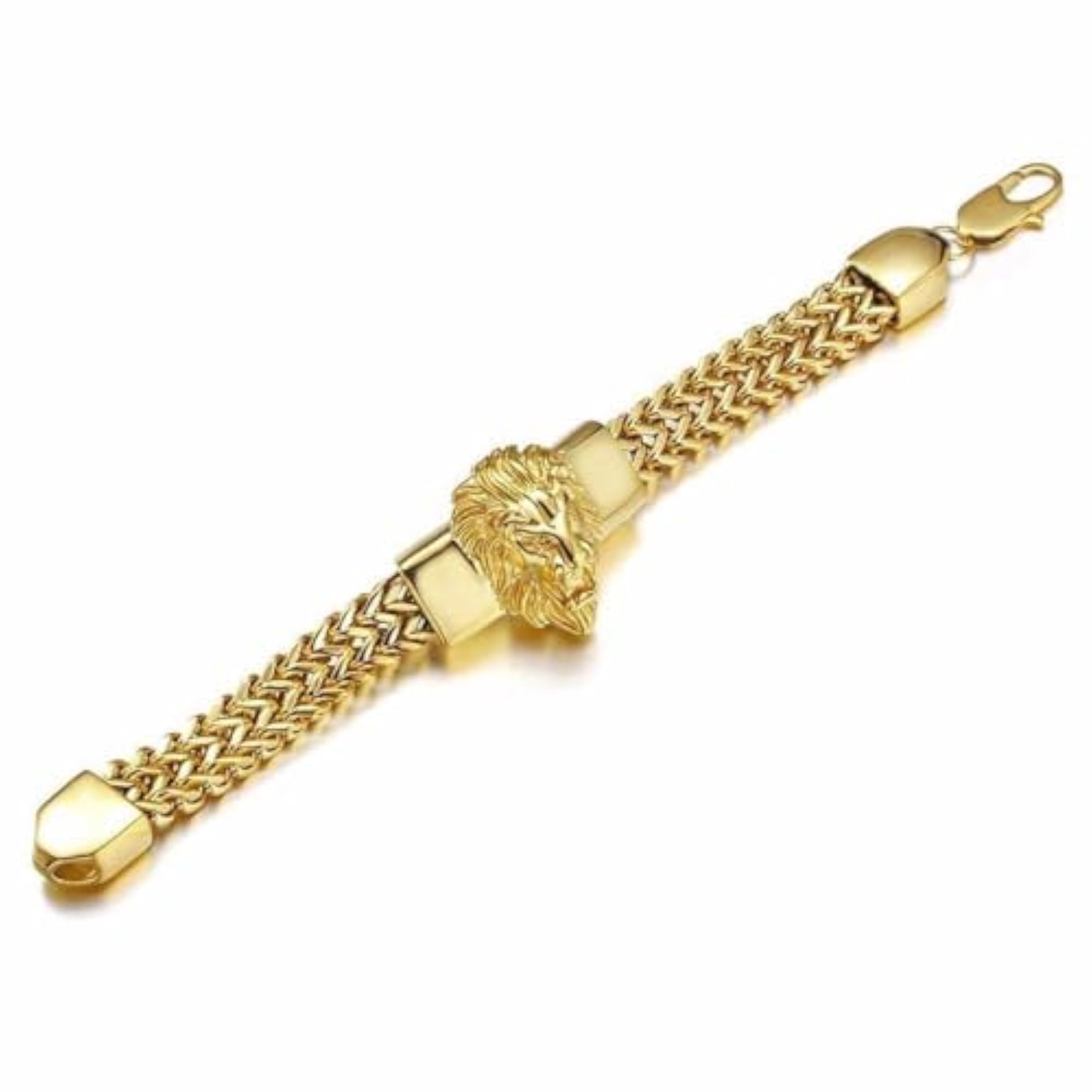 Men's Stainless Steel Lion Head Chain Bracelet, Stylish Gift