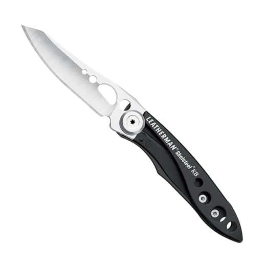 Leatherman Skeletool KB - Navaja de bolsillo multiusos resistente y ligero con abrebotellas, fabricada en EE.UU., en negro, Acero inoxidable