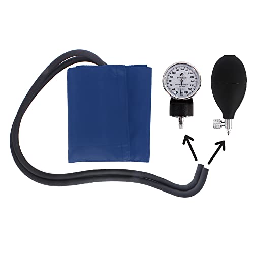 Dixie Ems Aneroid Sphygmomanometer And Dual Head Stethoscope Set With Adult Size Blood Pressure Cuff, Calibration Key And Carrying Case – Navy Blue #TOP5