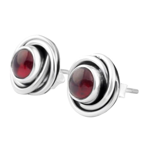 Puce grenat rouge naturel 11 mm : boucles d'oreilles argent pour votre style quotidien