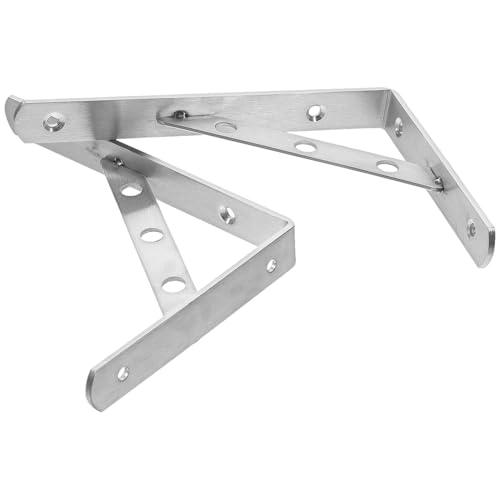 DECHOUS 2個 頑丈耐荷重壁掛けブラケット 厚ステンレス製三角棚受け具 浮遊式シェルフラック用 キッチン書斎車庫浴室収納補強