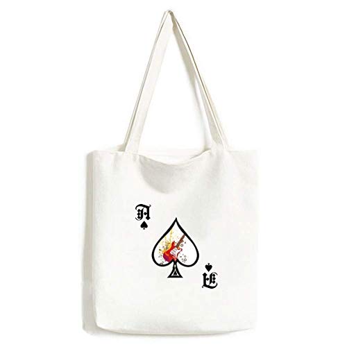 Sac à main pour guitare électrique en tissu lavable imprimé pique poker et musique de jazz