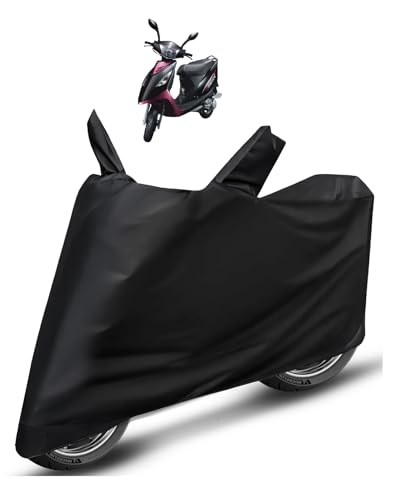 Image of Auto Hub Scooty Cover Compatible with TVS Scooty Streak with Mirror Pocket, Dustproof, Heat Resistant, Triple Stitched, Scooty Streak Scooty Cover- Plain Black