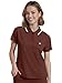 Eadflie Women's Scrub Tops - Cropped Zip-Front Polo Scrub Top - Medical Scrub Top with Chest Pocket, Pen Slot, Side Vents - (Brown/S)
