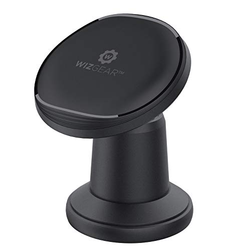 Magnetic Mount, WizGear Universal Stick On Metal Dashboard Magnetic Car Mount Holder, for Cell Phones and Mini Tablets with Fast Swift-snap Technology (Black)