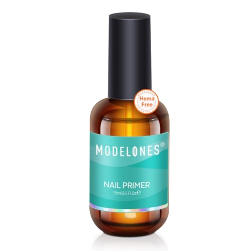 Image of modelones Nail Primer Top Coat, 15 ml Acid Free No Lift Bond Primer, Hema-Free Bonder for Gel Polish Nail Supplies Set