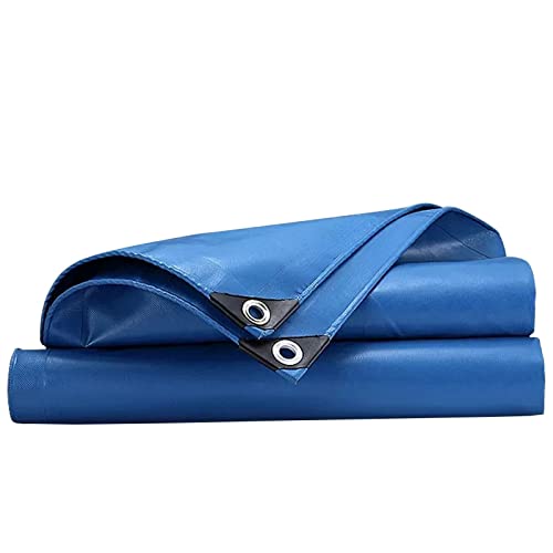 Lona azul resistente e impermeable de 4x4m con ojales para cubrir suelos de tienda camping 2