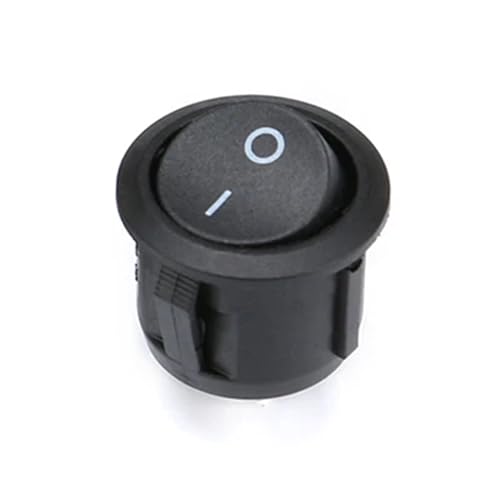 Interrupteur à bascule rond 2 broches noir 3A pour bateau et mini circuit électrique x10