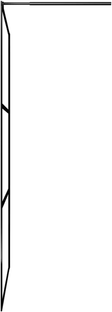 Walk-in Shower Screen, 35.4 inch Frameless Shower Partition, Modern Black Aluminum Hardware with 0.2 inch Safety ESG Glass, Adjustable Width and Support Bar