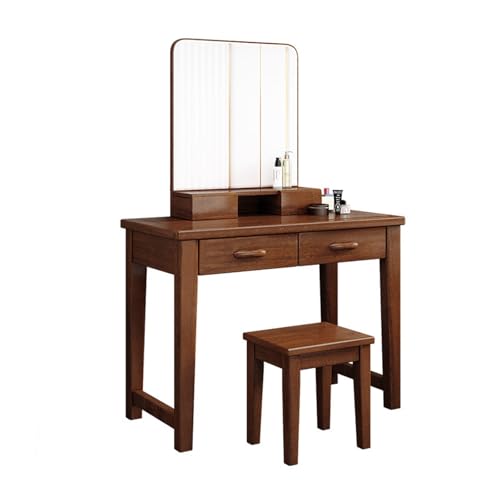 sjdoPulse Tocador De Madera Maciza De Nogal, Tocador Chino, Tocador De Dormitorio Y Silla Combinados, Tocador con Espejo