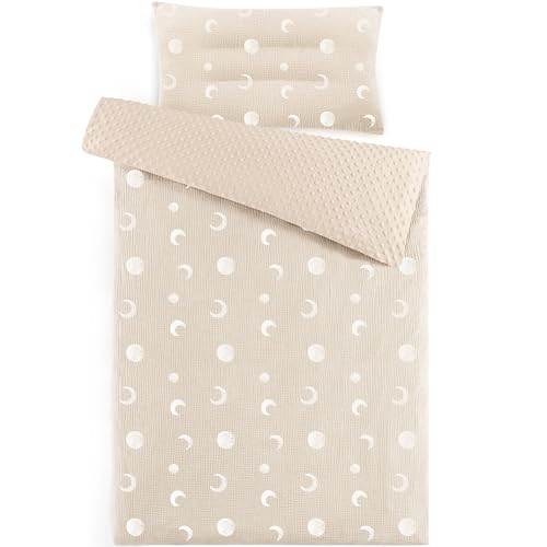 Susurration Musselin Kinderbettwäsche 100x135 Kissenbezug 40x60 cm aus Leicht und Komfortabel Bettwäsche Set für Baby Kinder(DinosaurierDruck)...