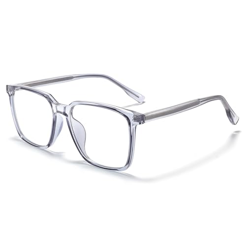 Image of Oversized Square Blue Light Blocking Glasses for Women Men Anti Glare Reduce Eyestrain Computer Glasses