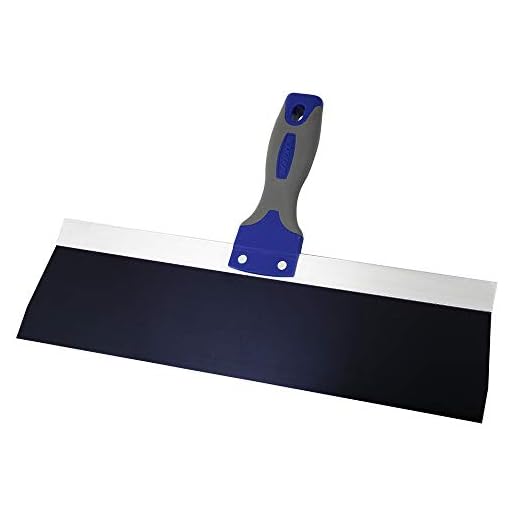 Warner 14" ProGrip Blue Steel Drywall Taping Knife, Soft Grip Handle, 10879