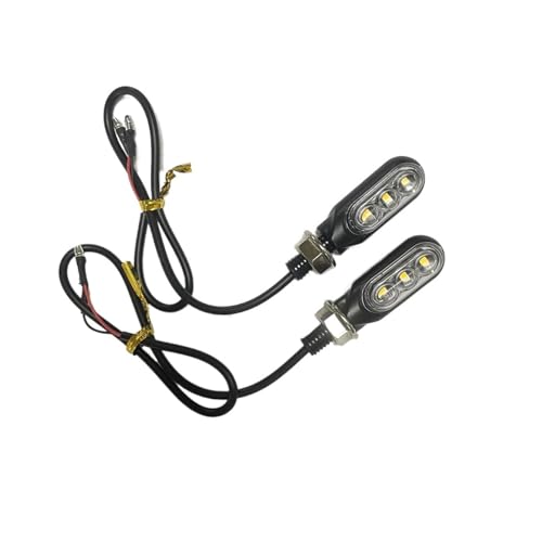 Paire de feux de position ovales moto 12V avec 3 LED pour clignotants et signalisation