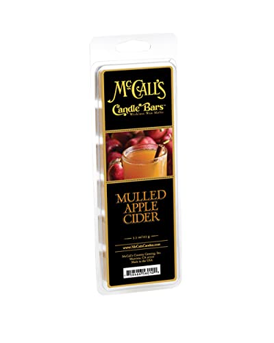 Image of McCall's Candles | Mulled Apple Cider | Scented Wax Melt | Tangy Apple, Nutmeg, Clove, Orange & Cinnamon | 6-Piece Break-Apart Bar | 12-24 Hours Per Wedge | Poured in the USA | 5.5 oz