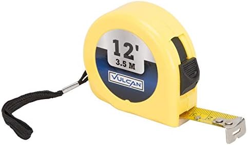 Edward Tools Power Lock Retractable 12 Foot Tape Measure with True Zero Hook - SAE/METRIC Hi-Viz Tape - Lock Button for Exact Measurement - Quick Retract Release - Steel Belt Clip