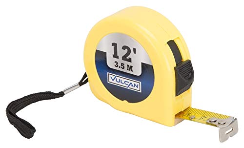 Edward Tools Power Lock Retractable 12 Foot Tape Measure with True Zero Hook - SAE/METRIC Hi-Viz Tape - Lock Button for Exact Measurement - Quick Retract Release - Steel Belt Clip