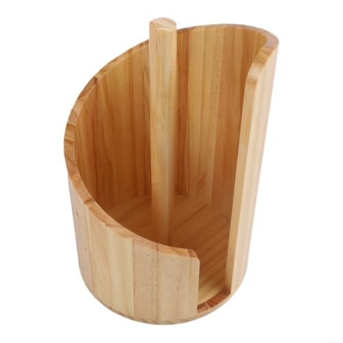 Portarrollos estable de hierro y madera con base firme antivuelco 8