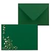 500 x kerstenveloppen – DIN C6 – met goud-metallic reliëf sterrenregen -kleur: donkergroen – natte plaking, 120 g/m²…