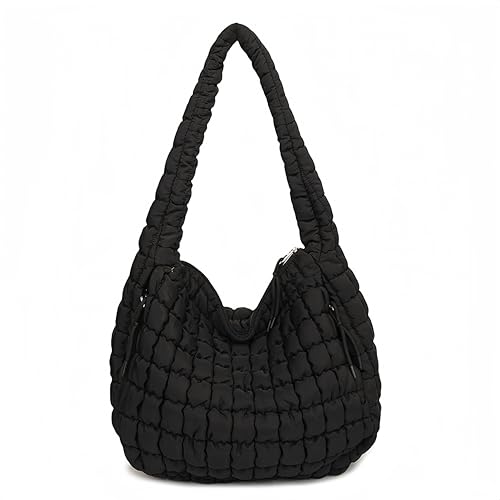 Aucuu Sac Fourre-tout Matelassé, Sacs à Main Rembourré Matelassé Femme en Nylon, Grand Sacs à Main Rembourré en Duvet de Coton Doux, Sac Fourre-tout Mode...