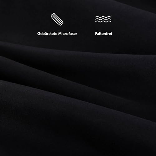 Blumtal® 2er Set Spannbettlaken 135x190x30cm aus Microfaser - Oekotex zertifiziertes Bettlaken Spannbettlaken in Schwarz – Ansicht 4