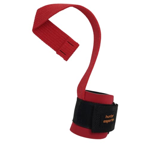 Tala Straps Munhequeira Luva Gancho Musculação Cross Trainer (VERMELHO)