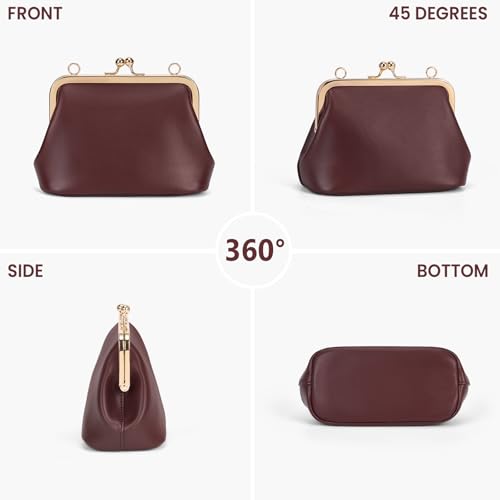 Mini Women's Kiss Lock Crossbody Bag PU Small Top Hand Handbags Kiss Clasp Crossbody Purses Evening Clutch3