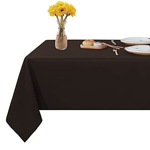 Fitable Rectangle Tablecloth 60x120 inch Tablecloth Stain and Wrinkle Resistant Washable Polyester Table Cloth, Decorative Fabric Table Cover for Dining Table, Buffet Parties and Camping Brown