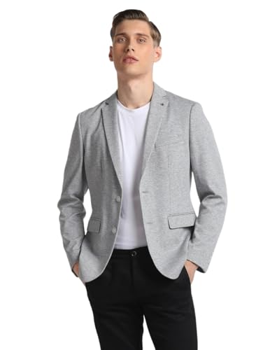 Image of Arrow Textured Slim Fit Blazer for Men - Button Closure Formal & Casual Wear Mens Blazer