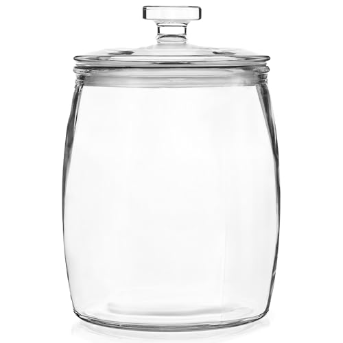 kitchentoolz 1 Gallon Glass Cookie Jar with Lid – Set of 2 Large Glass Jars with Lids for Cookies, Candy, Flour, Sugar, Pet Treats – Clear Glass Canisters for Food Storage - Pack of 2 - Thumbnail 7