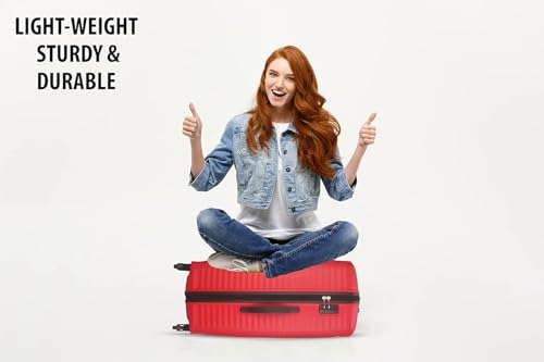 Image of American Tourister Plastic Kamiliant Polycarbonate 79 Cm 4W Hard Spinner Strolly /Luggage /Trolley Bag (W.RED)