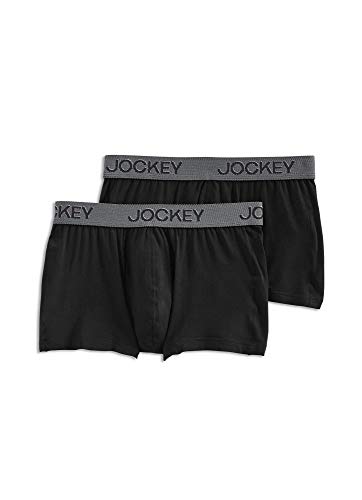 Jockey Men's Underwear 3D Trunk - 2 Pack, Black, 2XL