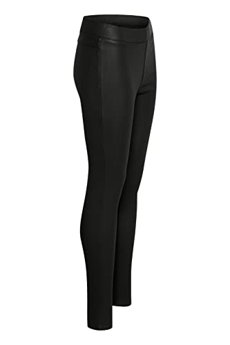 Leggings negros elásticos KAFFE de mujer con acabado pleather entallados