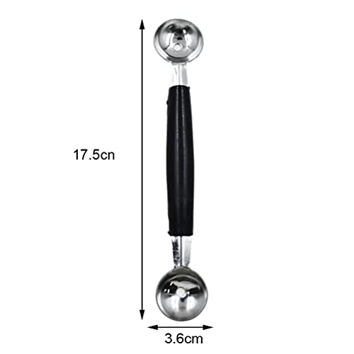 2 Pack Double Ended Headed Fruit Icecream Ball Spoon,Stainless Steel Melon Baller,Smooth Round Melon Balls Melon Scoop For Watermelon/Ice Cream/Fruits/Sorbet/Meatball #TOP6