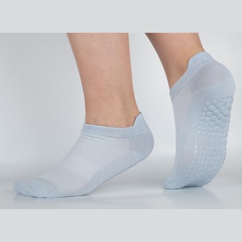 Image of Pilates Socks with Grips for Womens Athletic Gym Yoga Barre Dance Non Slip Skid Socks for Women