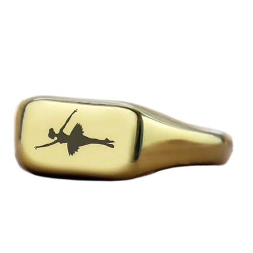 Bague ballerine rectangulaire argent 925 plaqué or chevalière hypoallergénique