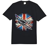 Spitfire Iconic WW2 British Airplane UK Jack Distressed Flag Comfort Colors Adult Heavyweight T-Shirt